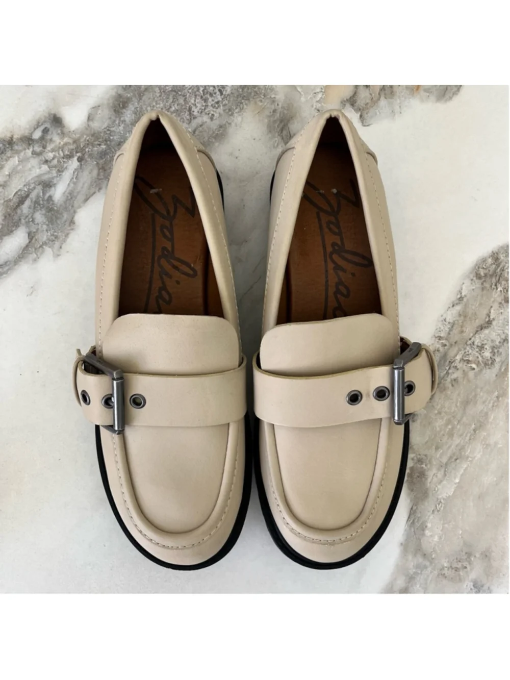 ZODIAC Renee Buckle Loafer in Ivory Size 8 NEW